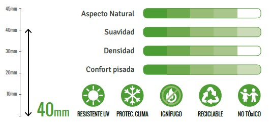 CÉSPED ARTIFICIAL CARIBE(100% RECICLABLE)